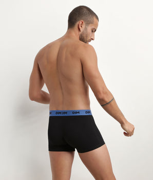 Pack of 3 black men's boxers with coloured waistband Mimosa Purple Mix & colours