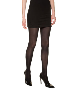 Schwarze semi-transparente Veloursstrumpfhose 40D -  DIM Signature