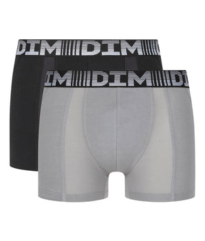 Lot de 2 boxers homme respirants Noir Gris Perle 3D Flex Air