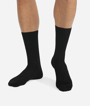 Pack of 2 pairs of black lisle socks for men