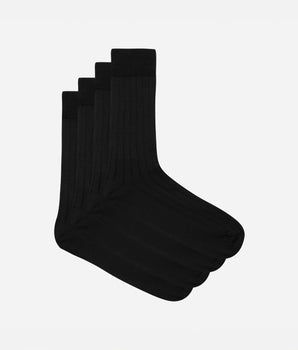 Pack de 2 pares de calcetines negros de hilo de Escocia para hombre