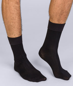 Pack de 2 pares de calcetines de media pantorrilla negros hombre Soft Touch