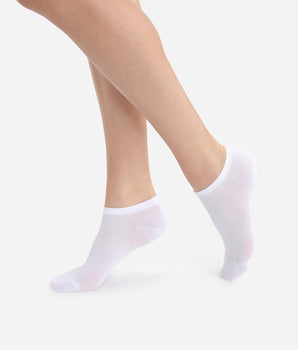 2er-Pack leichte Damen-Sneakersocken in Weiß - Light Cotton