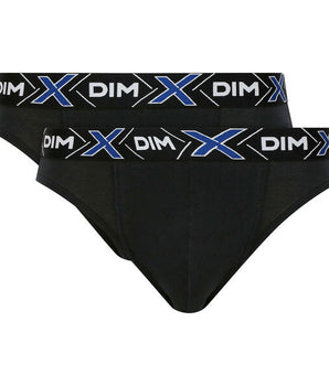 Pack of 2 pairs of black X-Temp stretch cotton briefs