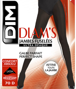 Schwarze blickdichte Strumpfhose mit Shaping-Effekt 70D - Diam’s Jambes Fuselées