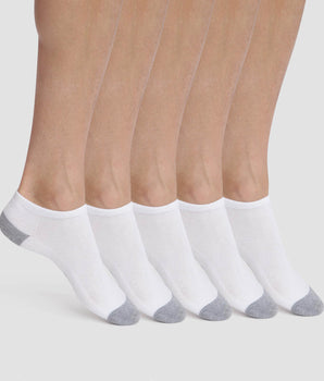 Pack de 5 pares de calcetines bajos de hombre de algodón blanco EcoDim Sport