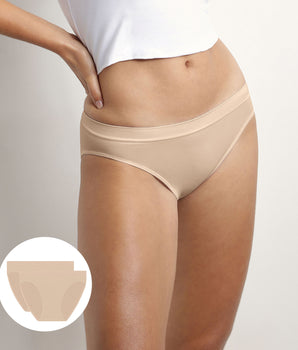 Pack of 2 women's briefs in Nude seamless microfibre Dim Les Pockets