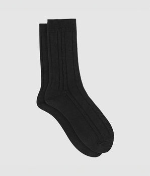 Lot de 2 paires de chaussettes homme hautes en viscose Noir Dim Bambou