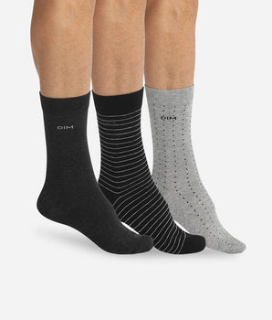 3er-Pack Herrensocken aus Baumwolle schwarz/anthrazit/grau - Cotton Style