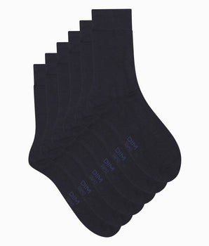 Pack de 3 pares de calcetines de hombre de algodón azul marino Dim Coton