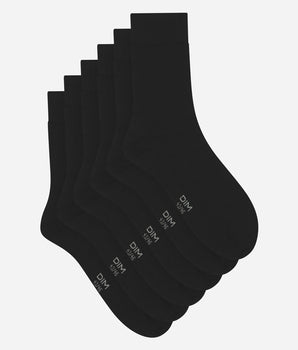 Pack of 3 Pairs of Men's Socks Black Dim Cotton