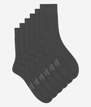 Pack de 3 pares de calcetines de hombre de algodón gris Dim Coton