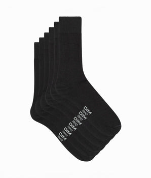 Pack de 3 pares de calcetines de algodón negro para hombre Dim Basic Coton