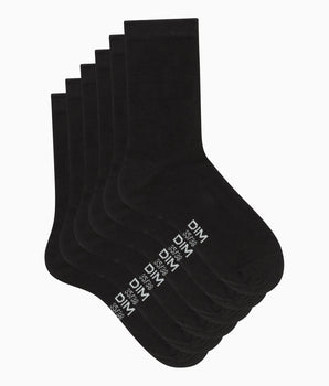 Pack de 3 pares de calcetines de algodón para mujer negro Dim Basic Coton