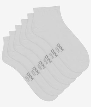 Pack de 3 pares de calcetines de hombre cortos blancos de Dim