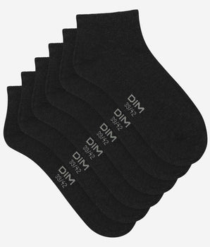 Lot de 3 paires de chaussettes courtes homme Noir Dim Coton