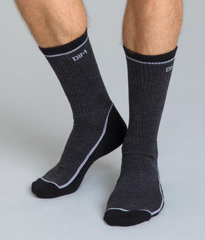 Outdoor two-tone contrasting mottled anthracite socks