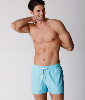 Maillot de bain court pour Homme Bleu avec imprimé Vagues