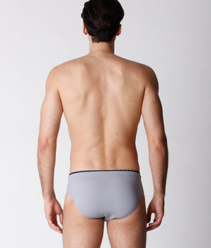 Men's Light Grey microfiber swim briefs