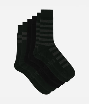 Pack de 3 pares de calcetines negros a rayas para hombre Dim Coton Style