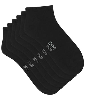 Lot de 3 paires de chaussettes courtes femme Noir Dim Coton