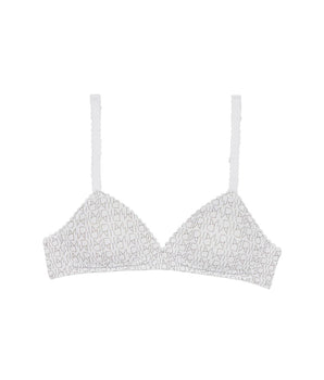 Soutien-gorge triangle imprimé logo blanc DIM Touch Girl