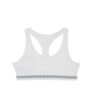 Dim Sport Girl's stretch  White  cotton bra with silver print