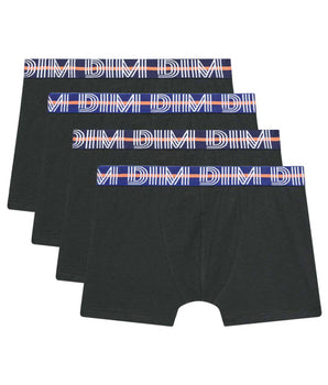 Pack de 4 boxers de niño de algodón elástico con cintura en contraste Negro EcoDim