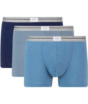 Ultra Resist 3 pack resistant stretch cotton trunks in grey and jeans blue