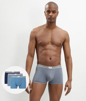 Ultra Resist 3 pack resistant stretch cotton trunks in black and steel grey