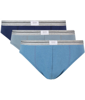 Pack de 3 slips azul y gris de algodón elástico resistente Ultra Resist