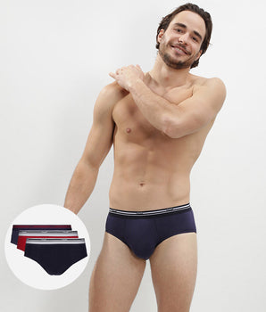 Pack de 3 calzoncillos rojos y azules para hombre Classic Colors