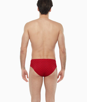 Rote Badehose mit kontrastierendem Anker-Print