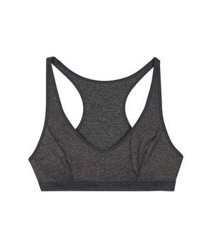 Girls' microfiber sports bra in Dark Heather Grey Dim Micro