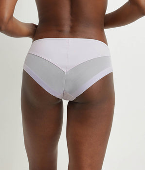 Microfibre and tulle Violet Grey midi panties Dim Generous