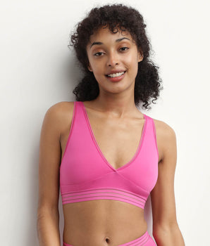 Wireless Microfibre Triangle Bra in Fuchsia Oh My Dim's