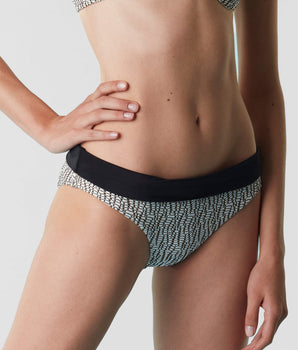 Bikini bottoms in jacquard, white, black and gold