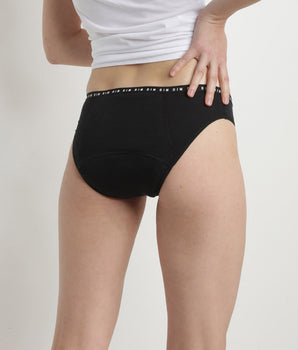 Black washable period brief in cotton - heavy flow Dim Protect