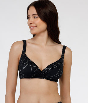 Black refined Shaping Microfibre underwired bra