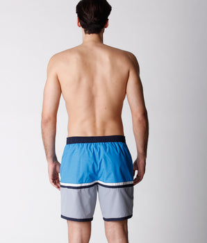 Maillot de bain long Gris et Bleu pour Homme