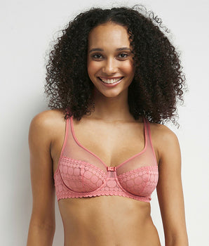 Soutien-gorge emboitant dentelle à pois Rose Generous Edition Limitée