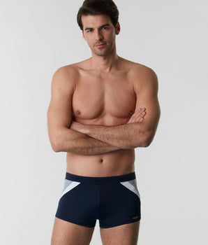 Boxer de bain en tissu technique, bleu nuit