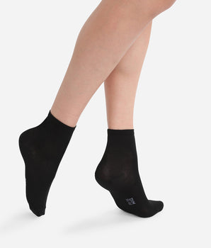 2er-Pack kurze schwarze Damensocken aus veredelter Baumwolle