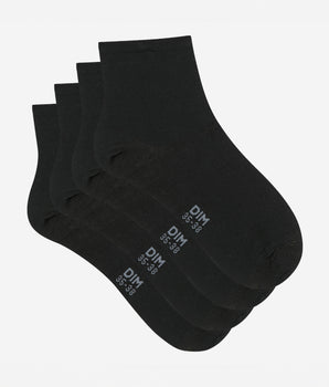 2er-Pack kurze schwarze Damensocken aus veredelter Baumwolle