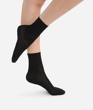 Lot de 2 paires de chaussettes femme Noir Coton Mercerisé