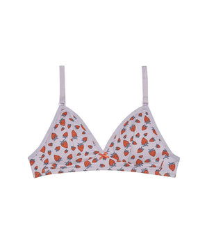 Soutien-gorge triangle coton stretch sans armature Fraises Les Pockets