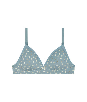 Soutien-gorge triangle fille motifs Fleurs Crème Les Pockets