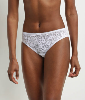 Slip femme en dentelle florale recyclée Blanc Dim Sublim