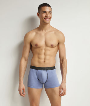 Men's modal cotton boxer shorts with contrasting blue waistband Dim Classic