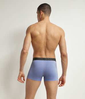 Boxer homme en coton modal à ceinture contrastée Bleu Dim Classic